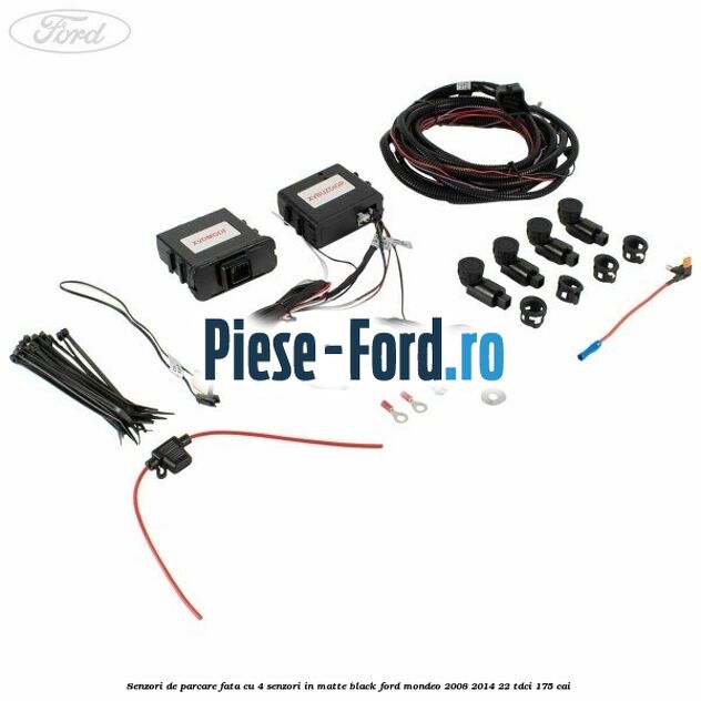 Senzori de parcare fata, cu 4 senzori in matte black Ford Mondeo 2008-2014 2.2 TDCi 175 cai 
