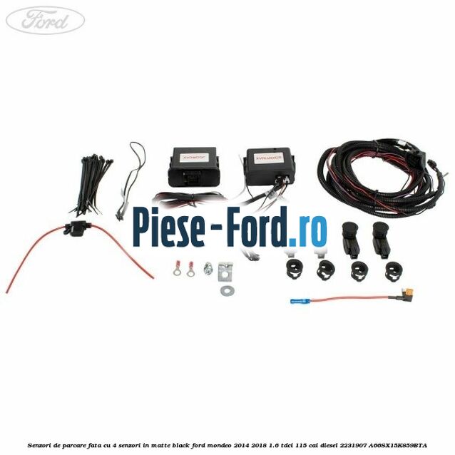 Senzori de parcare fata, cu 4 senzori in matte black Ford Mondeo 2014-2018 1.6 TDCi 115 cai diesel #C8D1F3DAC2