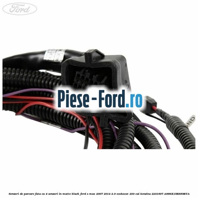 Senzori de parcare fata, cu 4 senzori in matte black Ford S-Max 2007-2014 2.0 EcoBoost 203 cai benzina