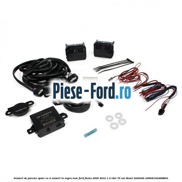 Senzori de parcare spate, cu 4 senzori in negru mat Ford Fiesta 2008-2012 1.4 TDCi 70 cai diesel #879AD30C3B
