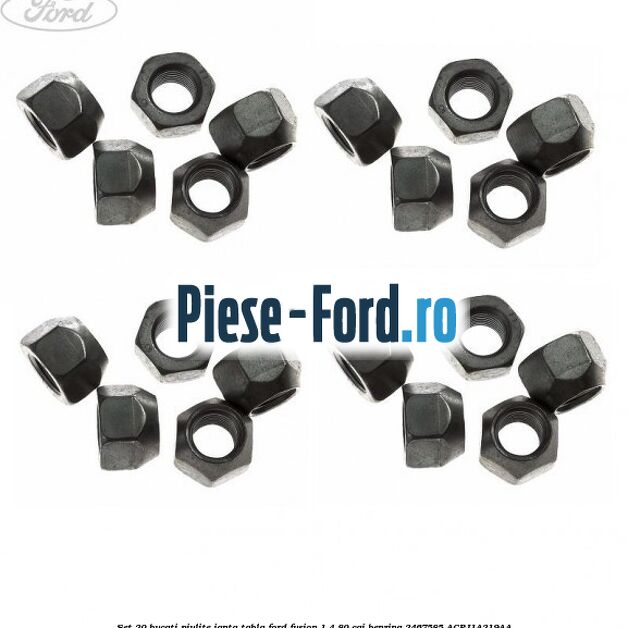 Set 20 bucati piulite janta tabla Ford Fusion 1.4 80 cai benzina