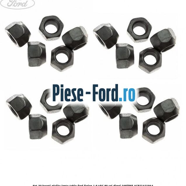 Set 20 bucati piulite janta tabla Ford Fusion 1.6 TDCi 90 cai diesel