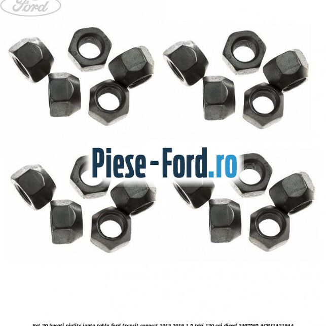 Set 20 bucati piulite janta tabla Ford Transit Connect 2013-2018 1.5 TDCi 120 cai diesel