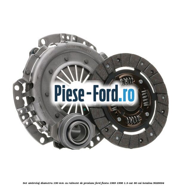 Set ambreiaj diametru 190 mm cu rulment de presiune Ford Fiesta 1989-1996 1.3 CAT 60 cai benzina #C701F0CCAC