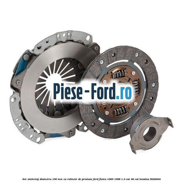 Set ambreiaj diametru 190 mm cu rulment de presiune Ford Fiesta 1989-1996 1.3 CAT 60 cai benzina #C701F0CCAC