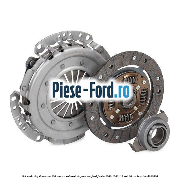Set ambreiaj diametru 190 mm cu rulment de presiune Ford Fiesta 1989-1996 1.3 CAT 60 cai benzina #C701F0CCAC