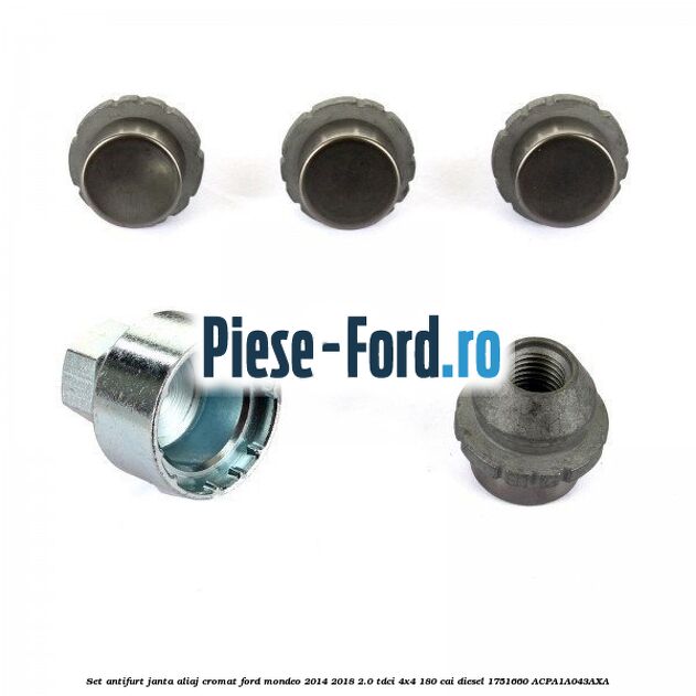 Set antifurt janta aliaj cromat Ford Mondeo 2014-2018 2.0 TDCi 4x4 180 cai diesel #6F35519135