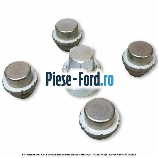 Set antifurt janta aliaj cromat Ford Transit Courier 2019-2023 1.5 TDCi 75 cai  #0391AACAEE