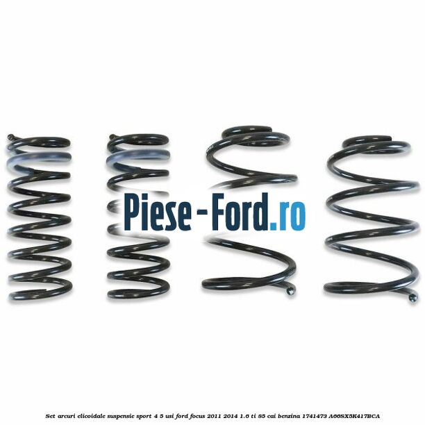 Set arcuri elicoidale suspensie sport, 4/5 usi Ford Focus 2011-2014 1.6 Ti 85 cai benzina