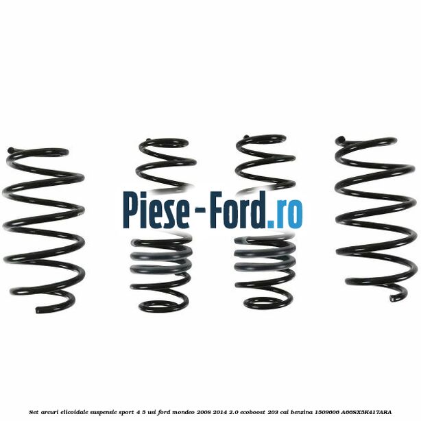 Set arcuri elicoidale suspensie sport, 4/5 usi Ford Mondeo 2008-2014 2.0 EcoBoost 203 cai benzina
