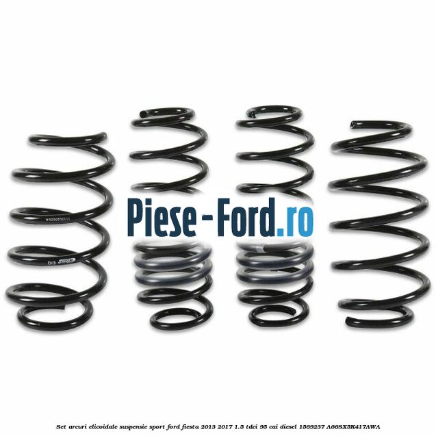 Set arcuri elicoidale suspensie sport Ford Fiesta 2013-2017 1.5 TDCi 95 cai diesel