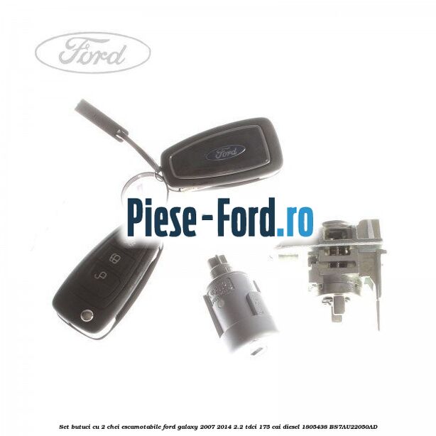 Set butuci cu 2 chei escamotabile Ford Galaxy 2007-2014 2.2 TDCi 175 cai diesel