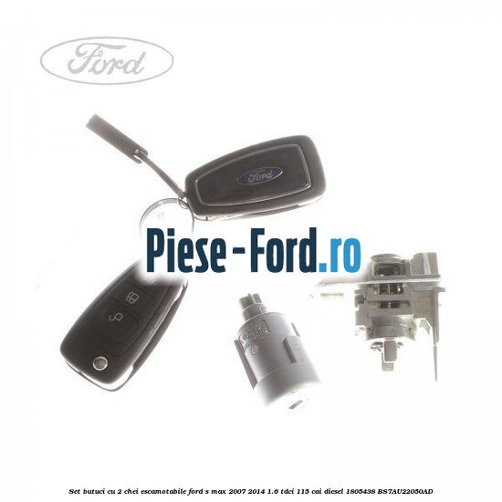 Set butuci cu 2 chei escamotabile Ford S-Max 2007-2014 1.6 TDCi 115 cai diesel
