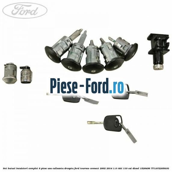 Set butuci incuietori complet 8 piese usa culisanta dreapta Ford Tourneo Connect 2002-2014 1.8 TDCi 110 cai diesel