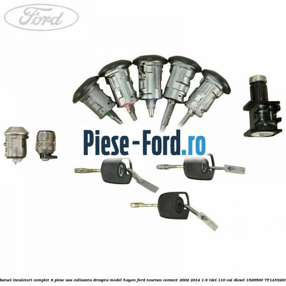 Set butuci incuietori complet 8 piese usa culisanta dreapta model hayon Ford Tourneo Connect 2002-2014 1.8 TDCi 110 cai diesel