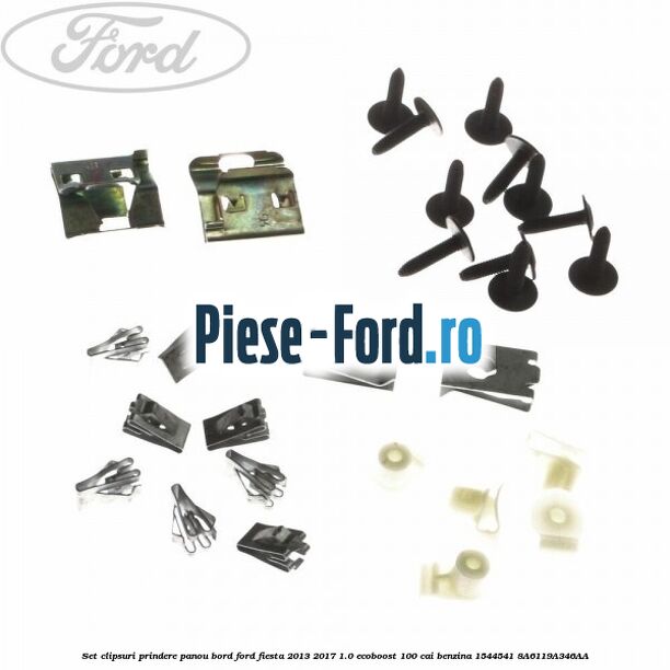 Set clipsuri prindere panou bord Ford Fiesta 2013-2017 1.0 EcoBoost 100 cai benzina