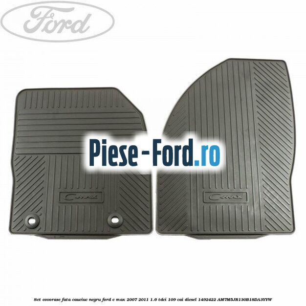 Covoras spate mocheta negru rand 2 Ford C-Max 2007-2011 1.6 TDCi 109 cai diesel