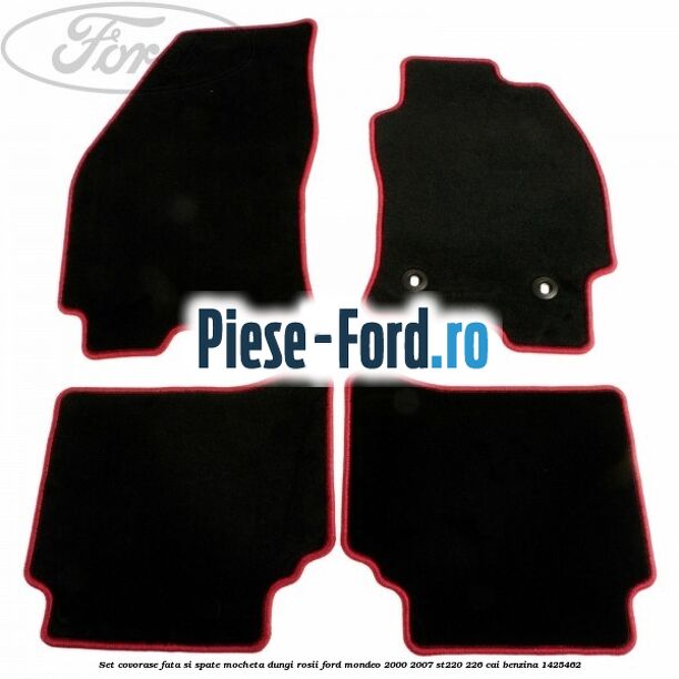 Set covorase fata si spate mocheta dungi rosii Ford Mondeo 2000-2007 ST220 226 cai benzina