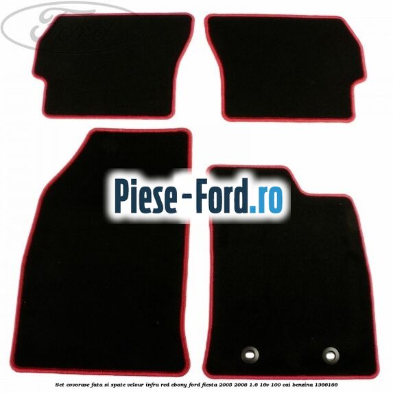 Set covorase fata si spate mocheta dunga chequered Ford Fiesta 2005-2008 1.6 16V 100 cai benzina