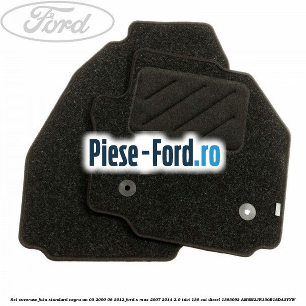 Set covorase fata si spate, catifea neagra Ford S-Max 2007-2014 2.0 TDCi 136 cai diesel