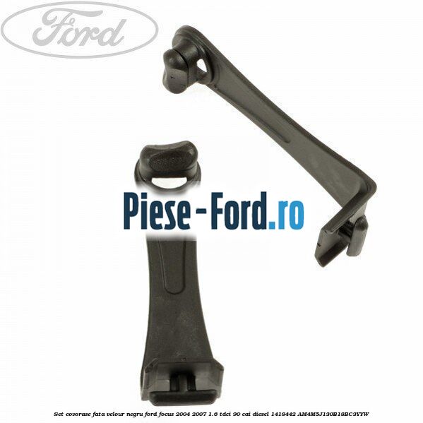 Set covorase fata velour negru Ford Focus 2004-2007 1.6 TDCi 90 cai diesel #C6604FF600