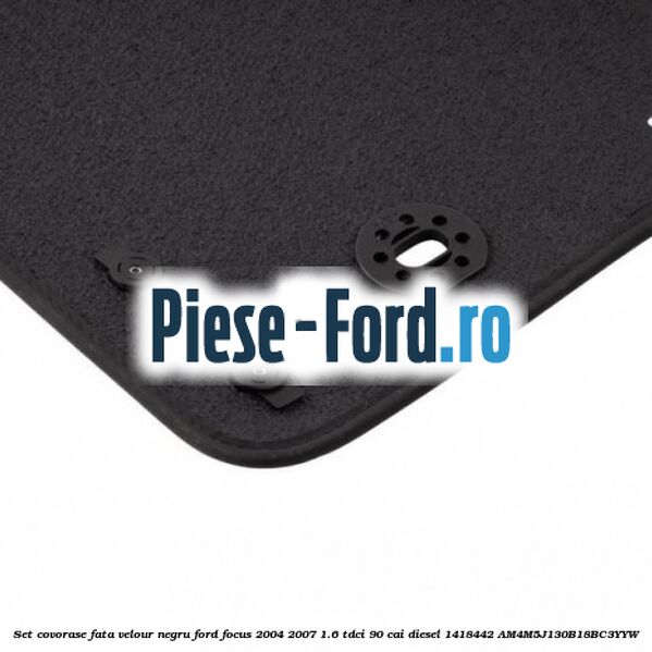 Set covorase fata velour negru Ford Focus 2004-2007 1.6 TDCi 90 cai diesel #C6604FF600