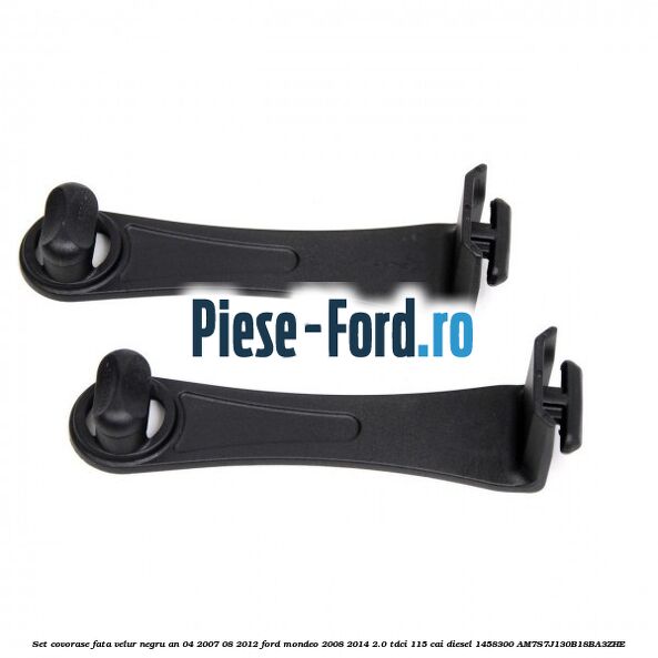 Set covorase fata velur negru an 04/2007-08/2012 Ford Mondeo 2008-2014 2.0 TDCi 115 cai diesel #33B052375F