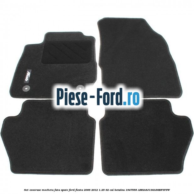 Set covorase fata, velur negru pana an 02/2011 Ford Fiesta 2008-2012 1.25 82 cai benzina