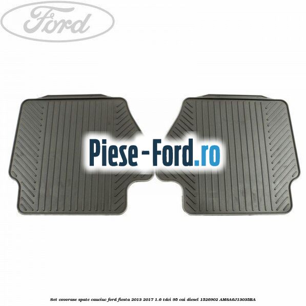 Set covorase spate mocheta negre standard Ford Fiesta 2013-2017 1.6 TDCi 95 cai diesel