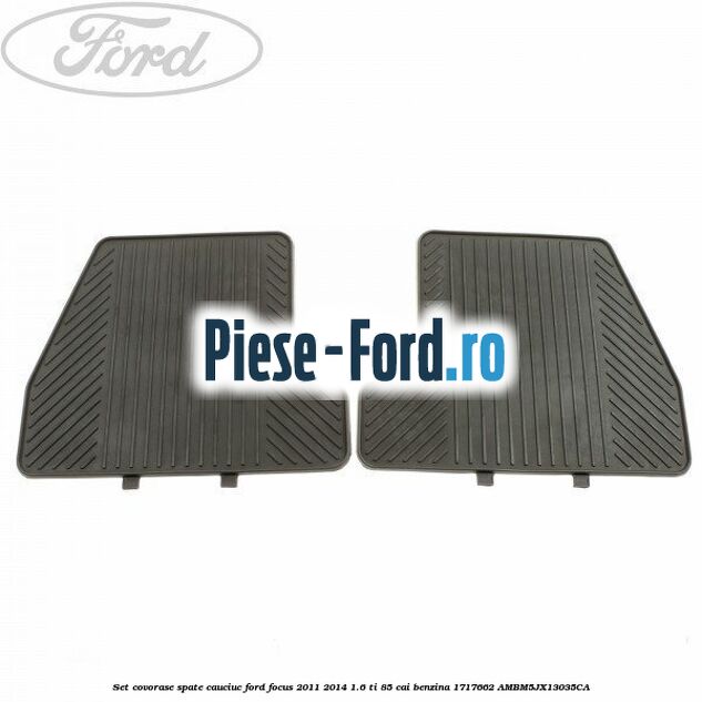 Set covorase fata, velur negru cu logo Ford Focus 2011-2014 1.6 Ti 85 cai benzina