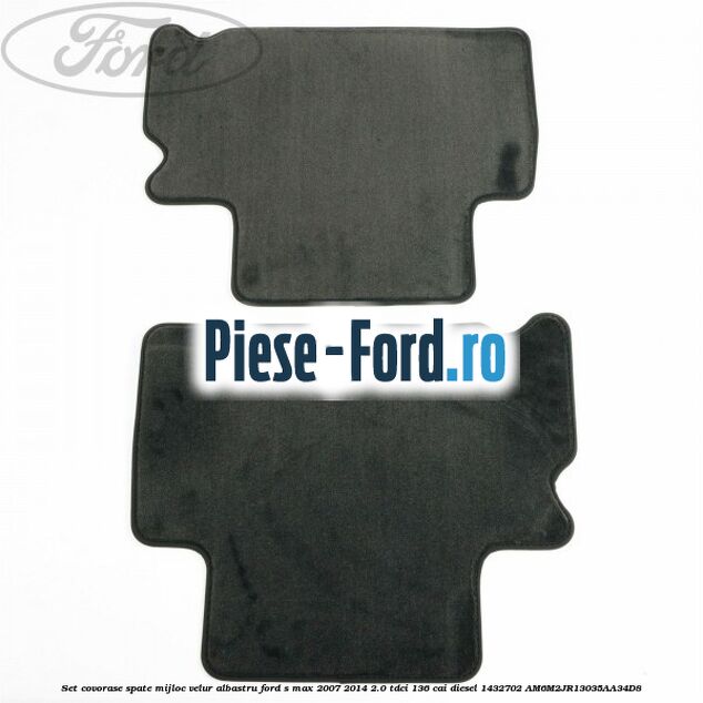 Set covorase spate mijloc, standard, negru Ford S-Max 2007-2014 2.0 TDCi 136 cai diesel