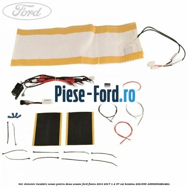 Set elemente incalzire scaun, pentru doua scaune Ford Fiesta 2013-2017 1.4 97 cai benzina #82AFE3B86C
