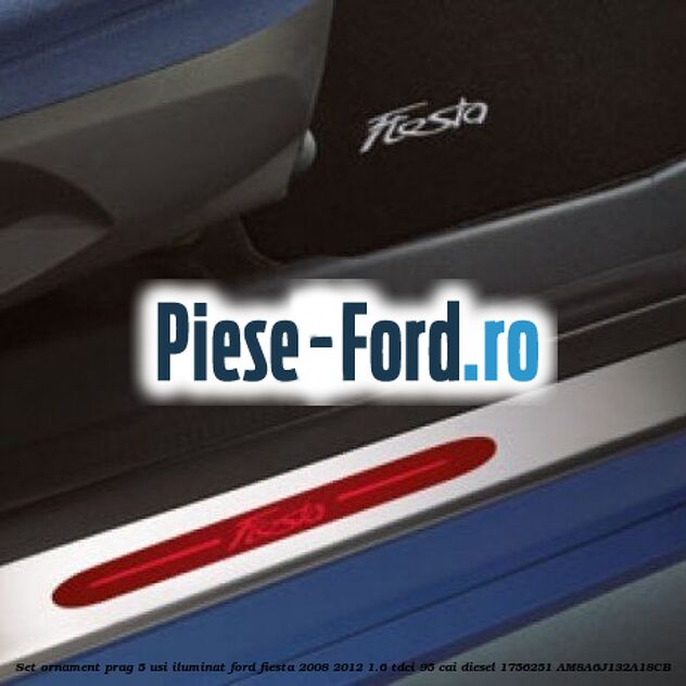 Set ornament prag 5 usi, iluminat Ford Fiesta 2008-2012 1.6 TDCi 95 cai diesel