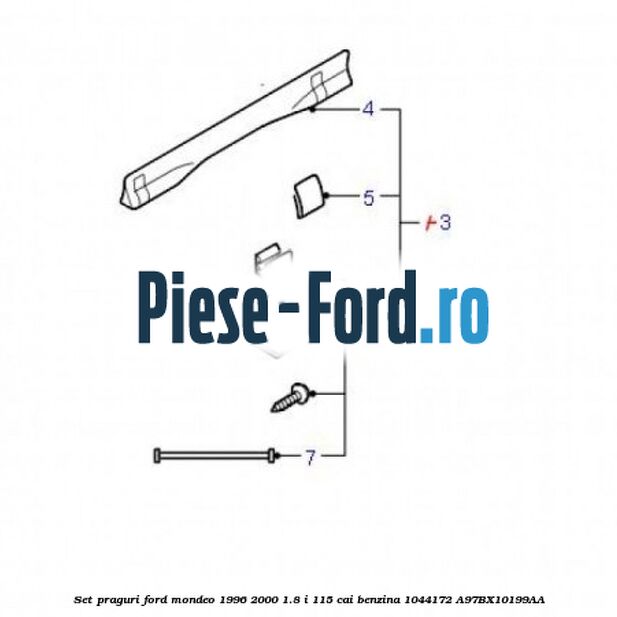 Protectie impotriva zgarieturilor bara din spate Ford Mondeo 1996-2000 1.8 i 115 cai benzina