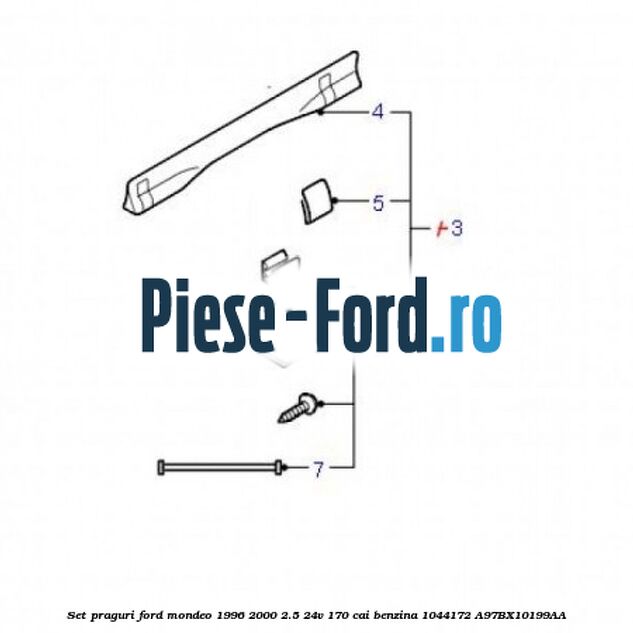 Protectie impotriva zgarieturilor bara din spate Ford Mondeo 1996-2000 2.5 24V 170 cai benzina