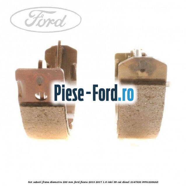 Set saboti frana diametru 200 mm Ford Fiesta 2013-2017 1.6 TDCi 95 cai diesel