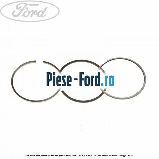 Set segmenti piston standard Ford C-Max 2007-2011 1.6 TDCi 109 cai diesel
