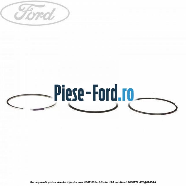 Set segmenti piston cota reparatie Ford S-Max 2007-2014 1.6 TDCi 115 cai diesel