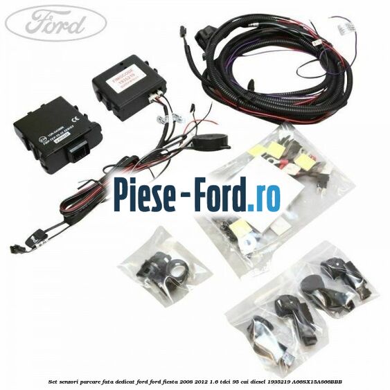 Senzori de parcare spate, cu 4 senzori in negru mat Ford Fiesta 2008-2012 1.6 TDCi 95 cai diesel