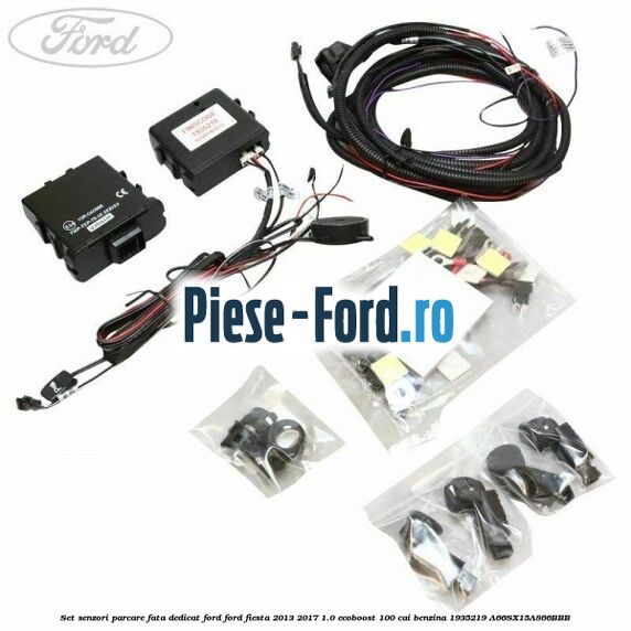 Senzori de parcare spate, cu 4 senzori in negru mat Ford Fiesta 2013-2017 1.0 EcoBoost 100 cai benzina