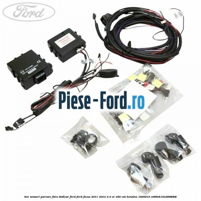 Senzori de parcare spate, cu 4 senzori in negru mat Ford Focus 2011-2014 2.0 ST 250 cai benzina