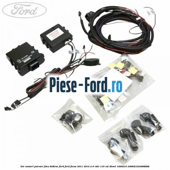 Senzori de parcare spate, cu 4 senzori in negru mat Ford Focus 2011-2014 2.0 TDCi 115 cai diesel
