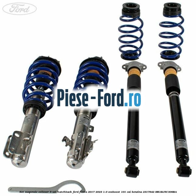 Set suspensie coilover 5 usi hatchback Ford Fiesta 2017-2023 1.0 EcoBoost 101 cai benzina #85D264C2F3