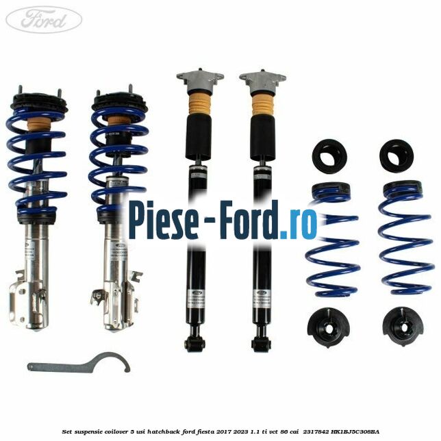Set suspensie coilover 5 usi hatchback Ford Fiesta 2017-2023 1.1 Ti-VCT 86 cai  #78E8873115