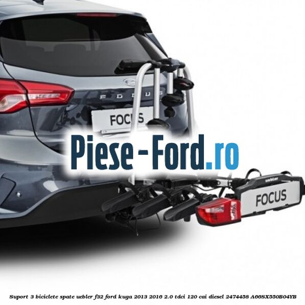 Suport 3 biciclete spate Uebler F32 Ford Kuga 2013-2016 2.0 TDCi 120 cai diesel #D706743707