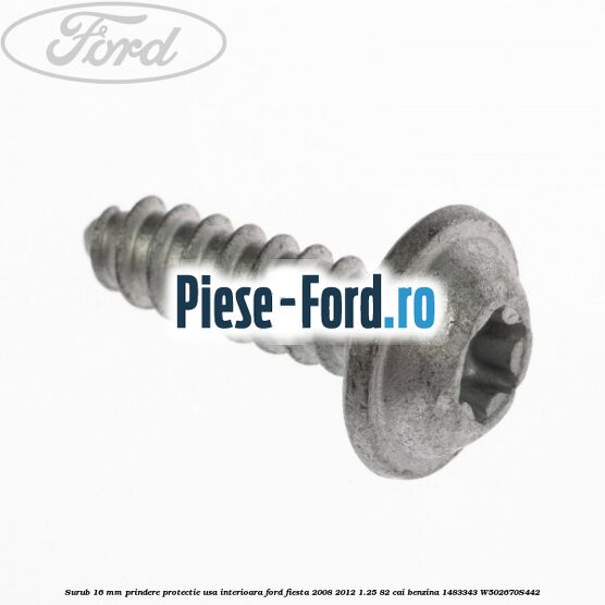 Surub 16 mm prindere protectie usa interioara Ford Fiesta 2008-2012 1.25 82 cai benzina