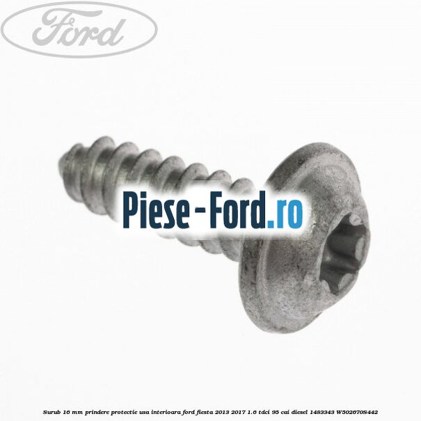 Surub 16 mm prindere protectie usa interioara Ford Fiesta 2013-2017 1.6 TDCi 95 cai diesel