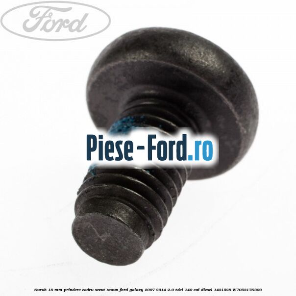 Surub 16 mm prindere protectie usa interioara Ford Galaxy 2007-2014 2.0 TDCi 140 cai diesel