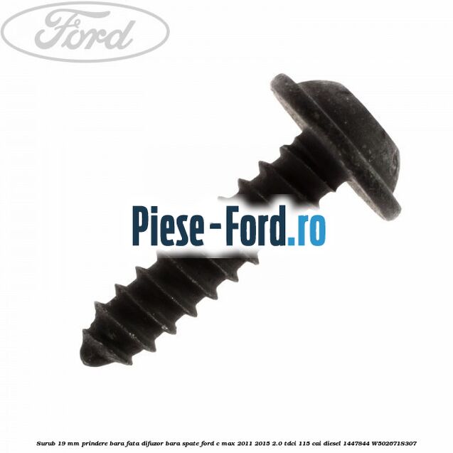 Surub 19 mm prindere bara fata difuzor bara spate Ford C-Max 2011-2015 2.0 TDCi 115 cai diesel