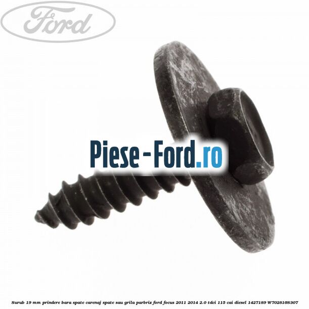 Surub 19 mm prindere bara spate carenaj spate sau grila parbriz Ford Focus 2011-2014 2.0 TDCi 115 cai diesel